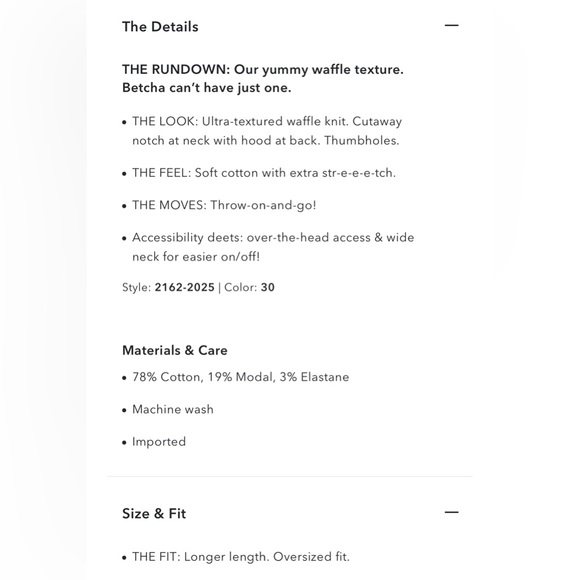 Women’s OFFLINE By Aerie Wow! Waffle Knit Hoodie Pullover Lounge Top Size Small - Picture 16 of 16